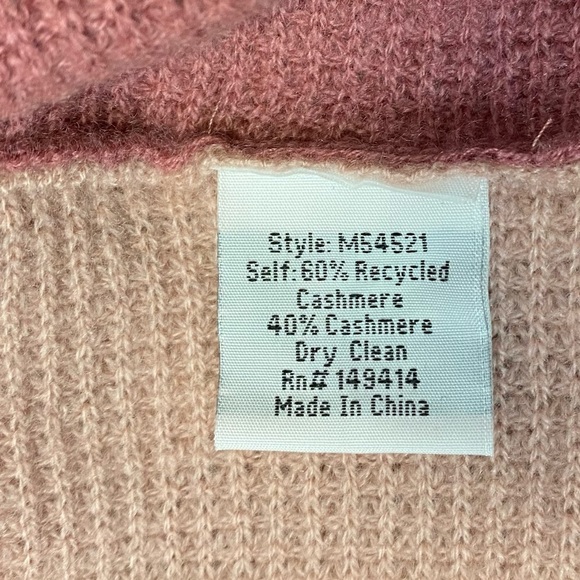 Johnny Was Calme Color Block Waffle Texture Cashmere Sweater - Picture 10 of 10